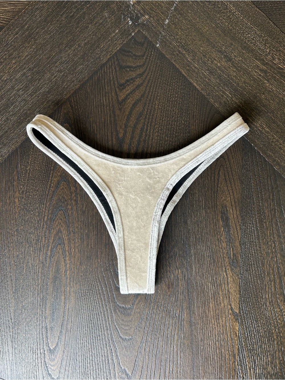 Hoaka White Velvet High-Cut Bikini Bottom Size Small